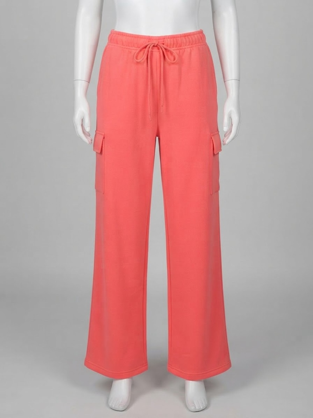 No Boundaries Coral Wide-Leg Cargo Sweatpants